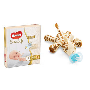 Offre groupée, Bienvenue dans le monde, Couches Elite Soft No. 1 Mega, 3-5 kg, 82 pcs, Huggies et peluche Girafe avec sucette Ultra Soft, SCF348/11, 0-6 mois, Philips Avent Offre groupée, Bienvenue dans le monde, Couches Elite Soft No. 1 Mega, 3-5 kg, 82 pcs, Huggies et peluche Girafe avec sucette Ultra Soft, SCF348/11, 0-6 mois, Philips Avent
