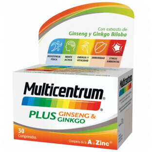 Multicentrum Plus Ginseng and Ginkgo, 30 tablets