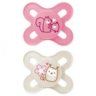 MAM Chupete Original Start Silicona 0-2M Rosa/Gris 2u