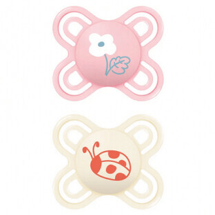 MAM Perfect Start Silikon Schnuller 0-2M Rosa/Neutral 2u