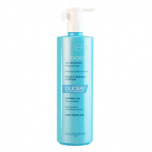 Ducray Keracnyl Gel nettoyant visage et corps pour peaux acnéiques, 400ml