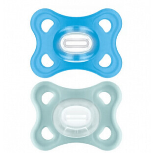 MAM Sucette Confort Silicone 3-12M Vert/Bleu 2u