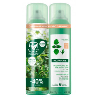 Klorane DUPLO Shampoo secco all'ortica 2 x 150 ml