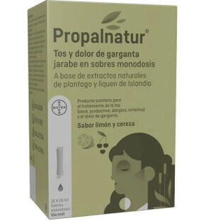 Propalnatur Cough and Sore Throat 16 Sachets Lemon and Cherry Flavored Syrup