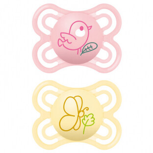 MAM Sucette parfaite en silicone 2-6M Rose/Jaune 2u