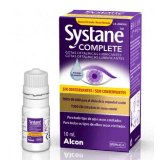 Systane Complete Konservierungsmittelfreie feuchtigkeitsspendende Augentropfen, 10 ml
