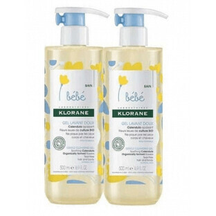 Klorane DUPLO Bebé Gel Limpiador Suave 2x500ml