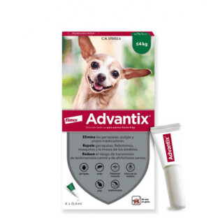 ADVANTIX ANTIPARASITAIRE PIPETTEN 0,4 HOND TOT 4KG 1 PIPET