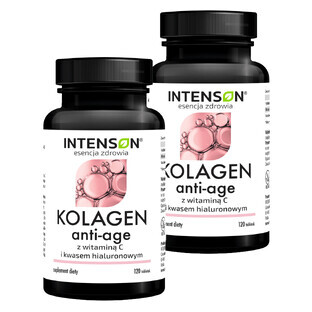 Set Intenson Collagen Anti-Age + Hyaluron + Vitamine C, 2 x 120 comprimés