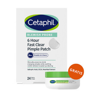 Cetaphil Blemish Prone, patches for blemishes, 24 pieces + face moisturizer with hyaluronic acid, night cream, 48 ml free of charge
