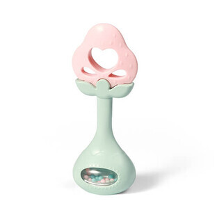 BabyOno, educational teether with a rattle, strawberry, from 3 months, 1 piece DAMAGED PACKAGE