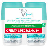 Vichy, antiperspirant roll-on 48h, against marks on clothes, 2 x 50 ml