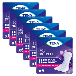 Set Tena Lady, prosoape sanitare urologice, Maxi Night, 6 x 6 buc