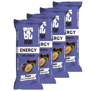 Set BeRAW! Energy, energy bar, plum, dark chocolate, 4 x 40 g