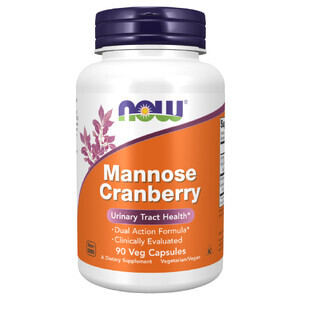 Now Foods Mannose Cranberry, D-mannose și merișor, 90 capsule