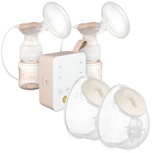 Canpol Babies Express Care set, tire-lait électrique double avec aspirateur nasal + coquille pour tire-lait électrique, 2 pièces