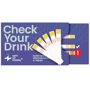 Test Yourself Check Your Drink, a quick test to check ketamine and GHB in your drink, 5 pieces