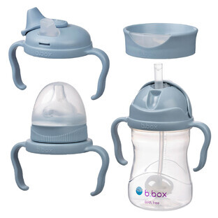 B.Box, ceașcă pentru învățat să bea, set 4 în 1, albastru, de la 4 luni, 240 ml