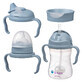 B.Box, ceașcă pentru învățat să bea, set 4 în 1, albastru, de la 4 luni, 240 ml