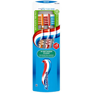 Aquafresh In-between Clean Set, Zahnbürste, mittel, 3 Stück