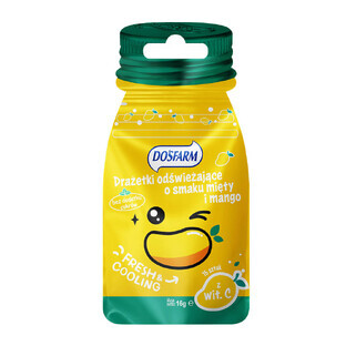Dosfarm Dragees Refrescantes con Vitamina C, sabor mango y menta, 16 g