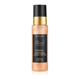 Gel iluminator pentru corp cu particule de sclipici Les Secrets Tonka, 100 ml, Equivalenza