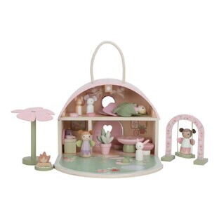 Casuta de papusi din lemn portabila, Fairy Garden, Little Dutch