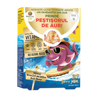 Omega 3 gummy fish, +3 years, Passion Fruit, 27 jellies, Moller's