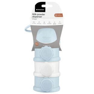 Melkpoederdispenser met 3 compartimenten, Blauw, Kikka Boo