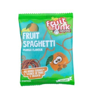 Spaghetti con mini-frutti di mango, 20 g, Fruitfunk