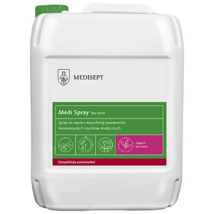 Medisept Velox Spray Tea Tonic, líquido perfumado para la limpieza y desinfección de superficies, 5 L