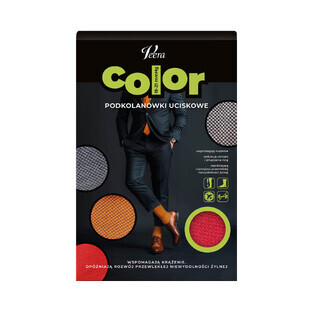 Veera Color, calcetines de compresión hasta la rodilla para hombre, 18-21 mmHg, rojo, talla M