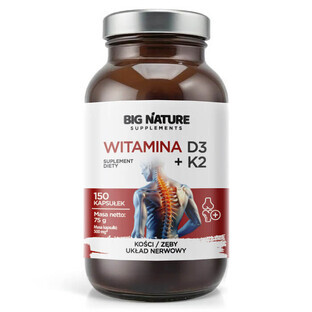 Big Nature Vitamin D3+K2, 150 capsules