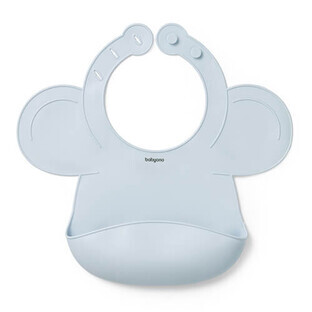 BabyOno, babero de silicona con cierre ajustable, azul, a partir de 6 meses, 1 pieza