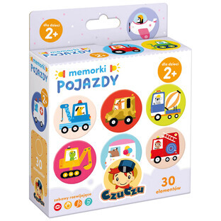 CzuCzu Memorki Vehicles, juego para niños, a partir de 2 años, 30 elementos