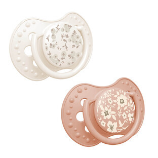 Lovi, pacifier, silicone, dynamic, Blossom Ivory, 0-6 months, 2 pieces
