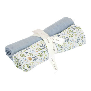 Mousseline de coton, Forest Adventure & Denim Blue, 2 pièces, Little Dutch