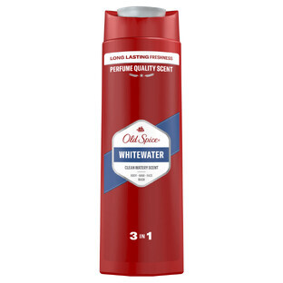 Old Spice, Gel de ducha 3 en 1 para cuerpo, cabello y rostro, Whitewater, 400 ml