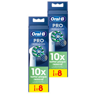 Oral-B Pro Cross Action set, Clean Maximiser replacement tips for electric toothbrush, 2 x 8 pieces