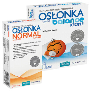 Set of Balance Cover, drops for children from birth, 7.5 ml + Normal Cover, 10 capsules