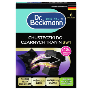 Dr Beckmann, toallitas restauradoras negras 3 en 1, 6 uds.
