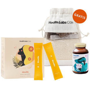 Health Labs GlowMe Kit, Ananas-Mango-Geschmack, 30 Portionsbeutel + OmegaMe, 60 Kapseln + kostenloser Badebeutel Health Labs GlowMe Kit, Ananas-Mango-Geschmack, 30 Portionsbeutel + OmegaMe, 60 Kapseln + kostenloser Badebeutel