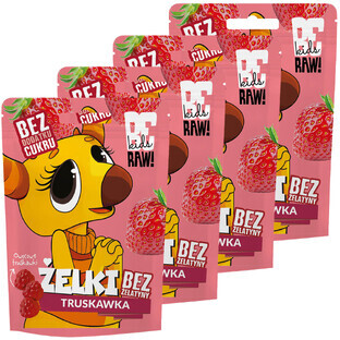 Set BeRAW ! Kids, jelly beans, fraise, sans sucre ajouté, 4 x 35 g