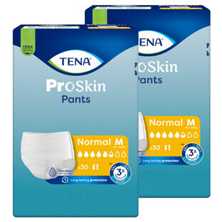 Set Tena Pants ProSkin, chiloți absorbanți, mărimea M, 80-110 cm, Normal, 2 x 30 bucăți
