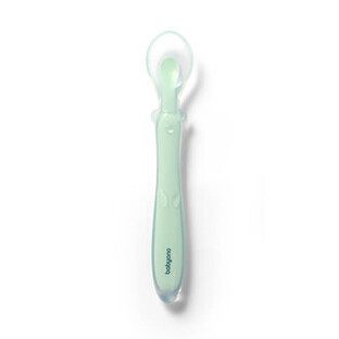 BabyOno, flexible silicone spoon, green, from 6 months, 1 piece