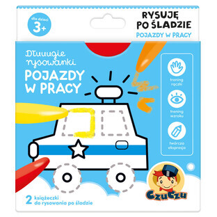CzuCzu Dłuuugie rysowanki Rysuję po śladzie Pojazdy w pracy, 2 books for children, from 3 years old