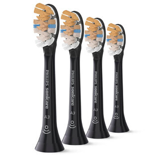 Philips, vârfuri de schimb pentru periuța de dinți sonică Sonicare A3 Premium All-in-One, negru, 4 bucăți
