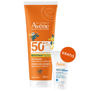 Avène Soleil, très haute protection solaire, lait pour enfants, SPF 50+, 250 ml + lotion après-soleil, pour adultes et enfants à partir de 2 ans, 50 ml offerts