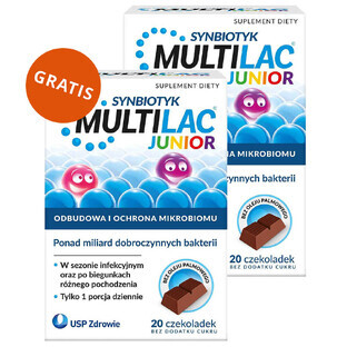 Multilac Junior Synbiotic, cioccolatini, 20 pezzi + 20 pezzi gratuiti