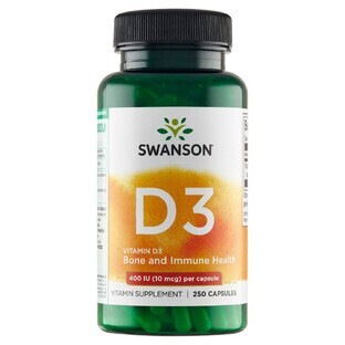 Swanson D3, vitamina D 400 UI, 250 capsule